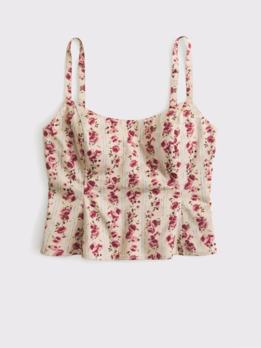 Abercrombie & Fitch Cream Cami with Rose Stripe Print